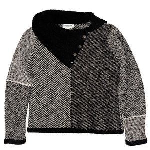 Black and white Coldwater Creek cowl neck sweater